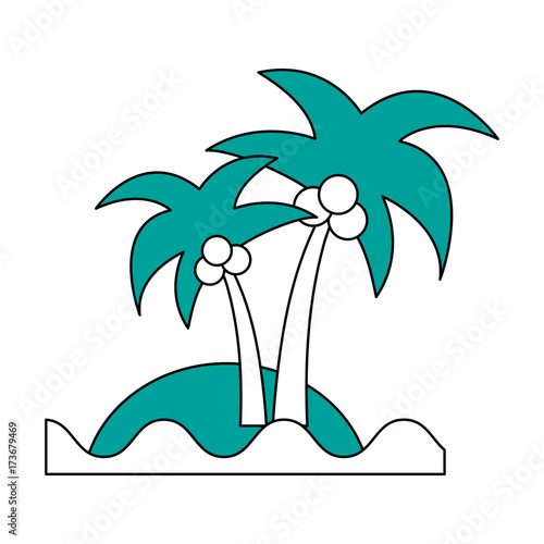 sea island beach palms vector icon illustration graphic design