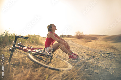 Girl on a bike ride