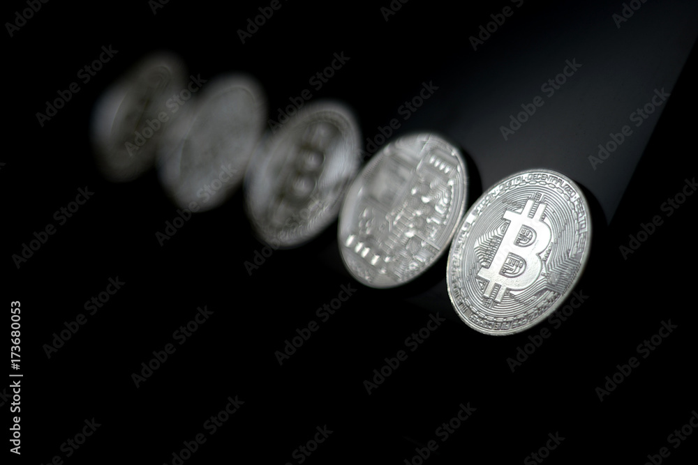 Silver bitcoin on lcd Silver bitcoin on lcd