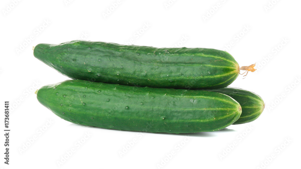 Fresh cucumbers on white background Fresh cucumbers on white background