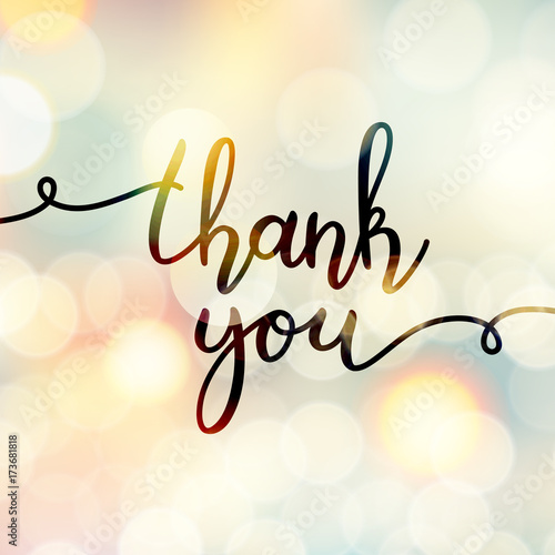 thank you lettering, vector handwritten text, card template