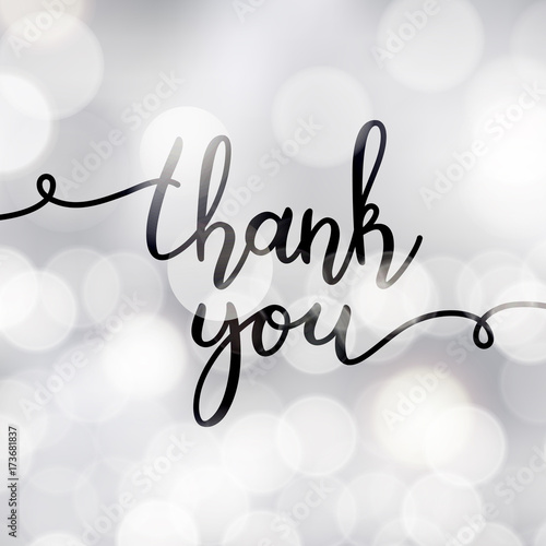 thank you lettering, vector handwritten text, card template
