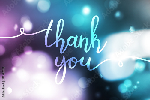 thank you lettering, vector handwritten text, card template