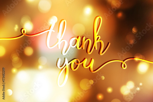 thank you lettering, vector handwritten text, card template