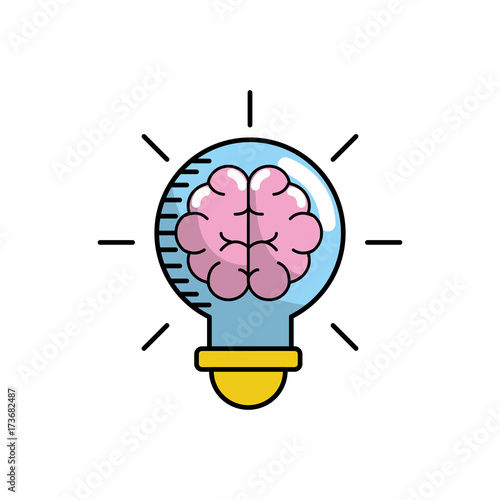 bulb with brain inside to creative design