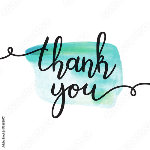 thank you lettering, vector handwritten text, card template