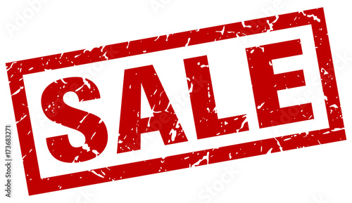 square grunge red sale stamp