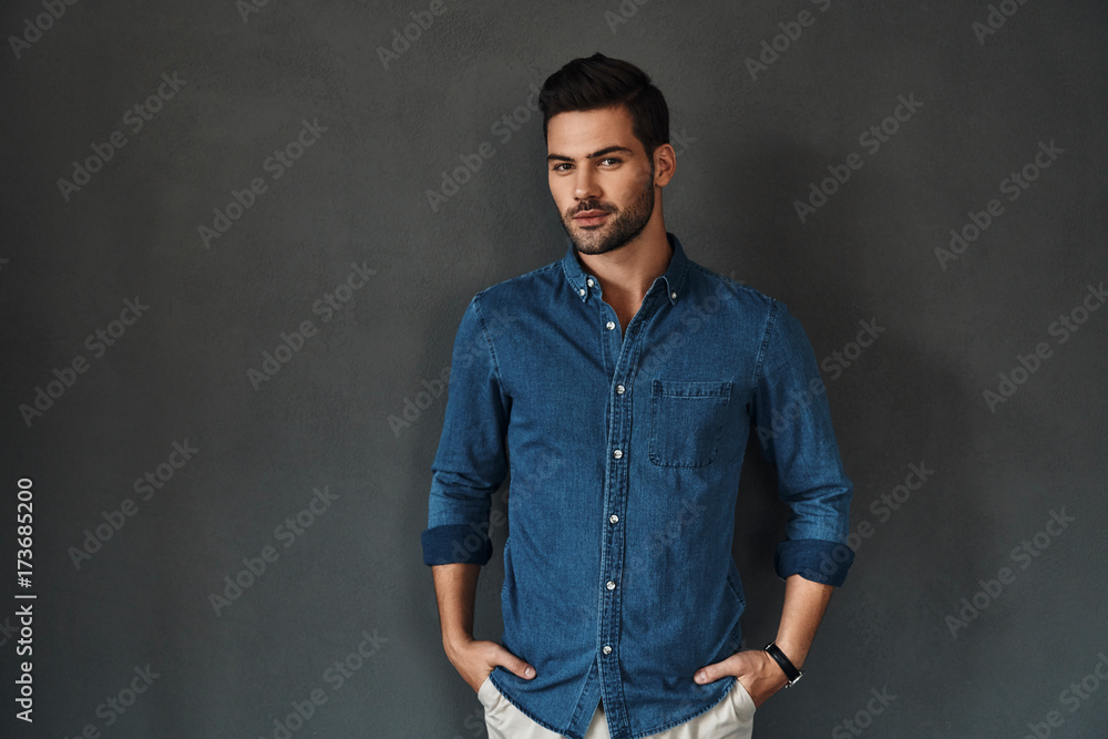 Confident and handsome. Confident and handsome.