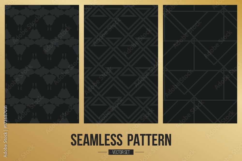 Abstract concept vector monochrome geometric pattern. Dark blue, gold minimal background. Creative illustration template. Seamless stylish texture. For wallpaper, surface, web design, textile, decor. Abstract concept vector monochrome geometric pattern. Dark blue, gold minimal background. Creative illustration template. Seamless stylish texture. For wallpaper, surface, web design, textile, decor.