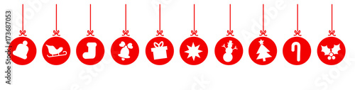 Rote Weihnachtskugeln 