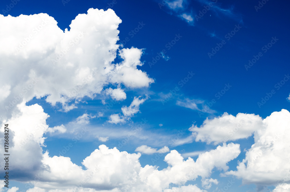 Obraz premium Blue sky with clouds.