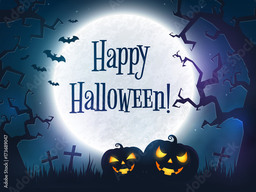 Happy Halloween  Spooky greeting card.