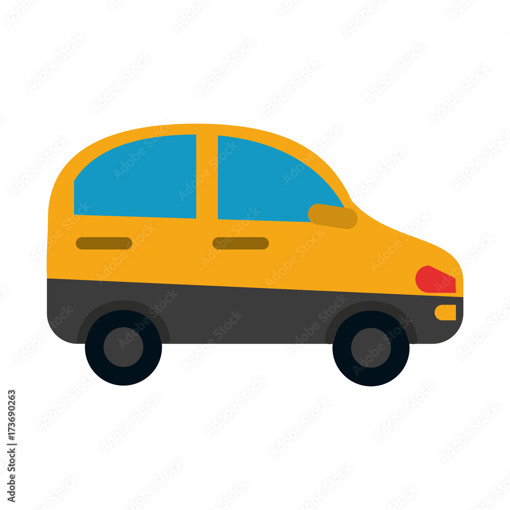 yellow car sideview  icon image vector illustration design 