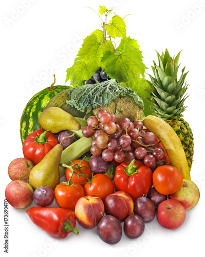 Fototapeta Naklejka Na Ścianę i Meble -  image of many fruits and vegetables closeup