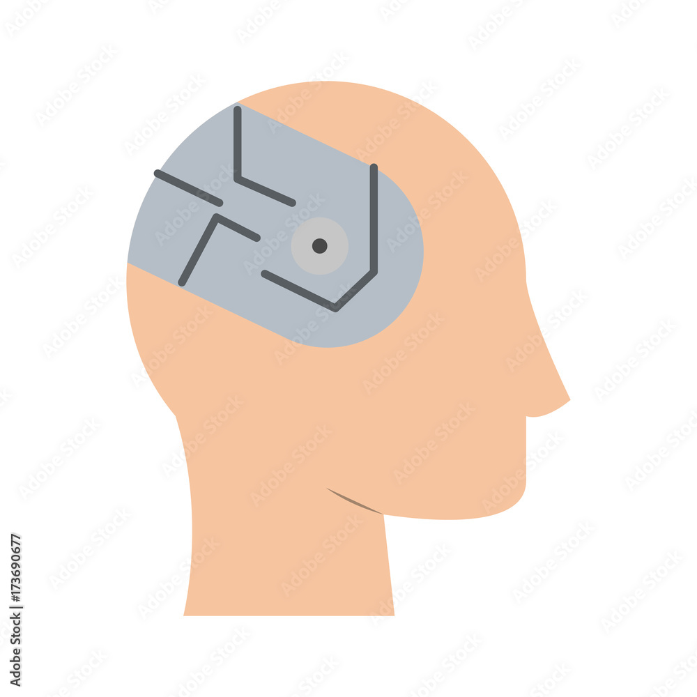 bionic human head artificial intelligence related icon image vector illustration design bionic human head artificial intelligence related icon image vector illustration design
