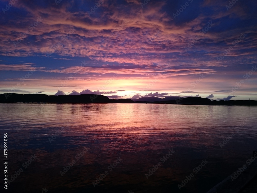 oban dusk sunset on the water