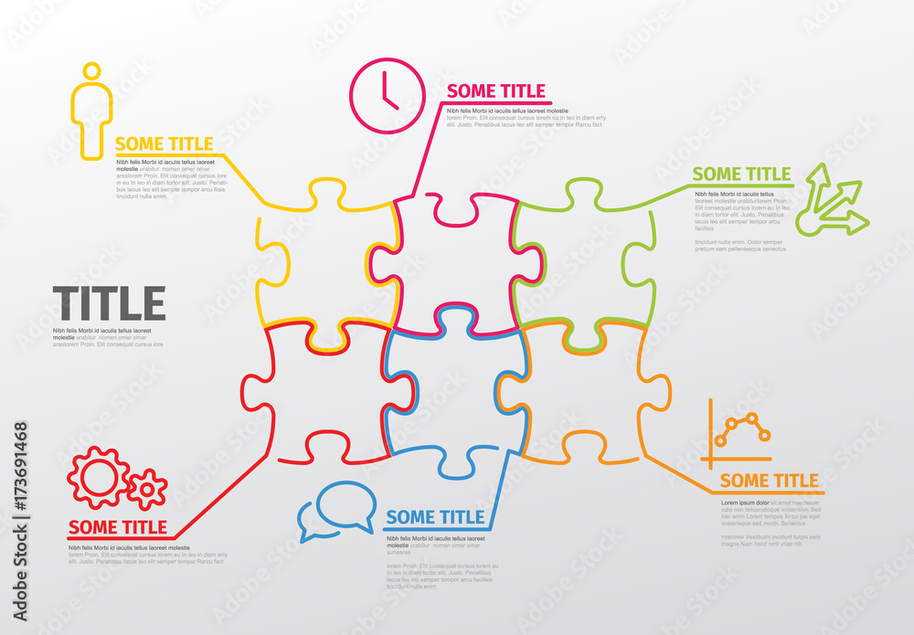Vector puzzle Infographic report template Vector puzzle Infographic report template