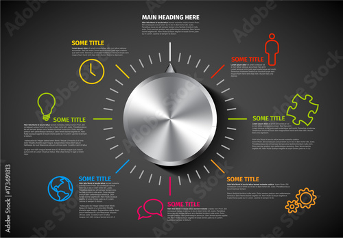 Vector Infographic report template with knob