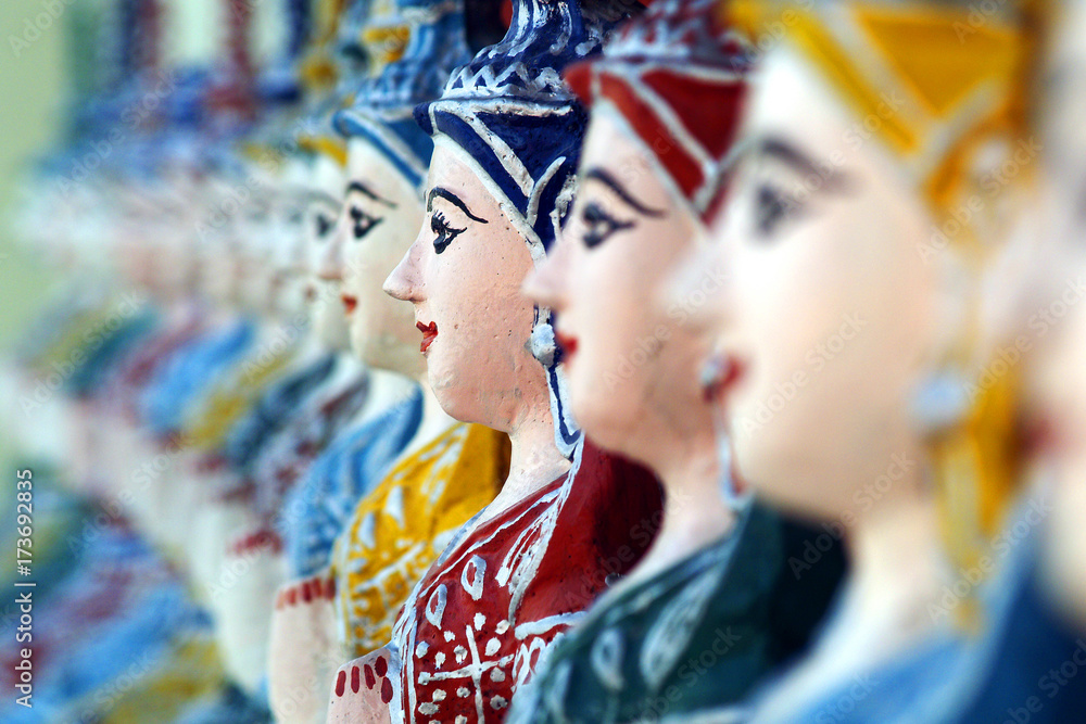 colourful head from statue in buddhist temple colourful head from statue in buddhist temple