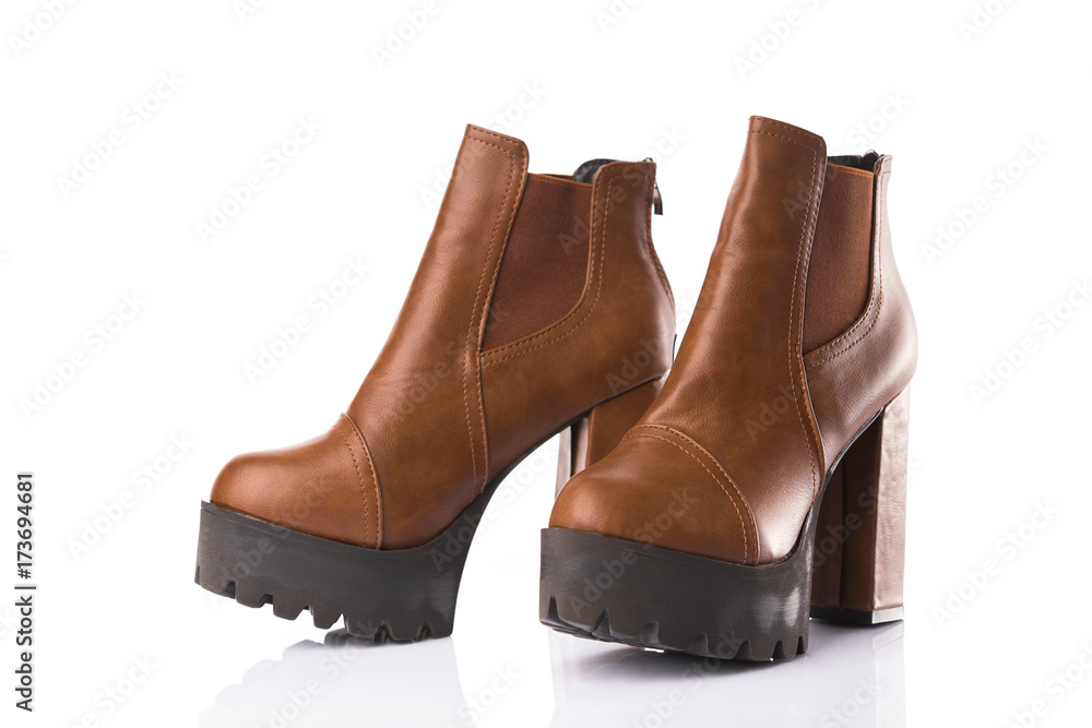 Pair of brown leather boots