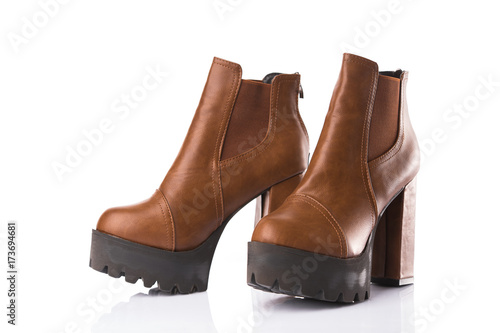 Pair of brown leather boots