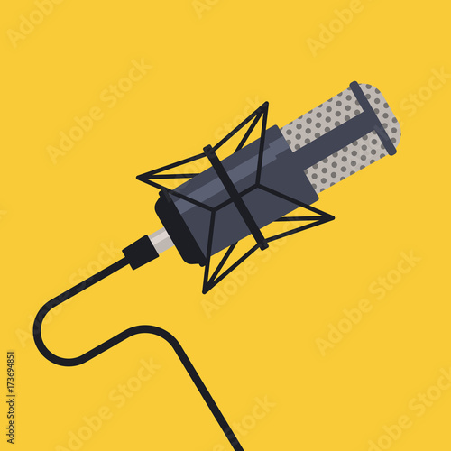 Studio microphone vector.