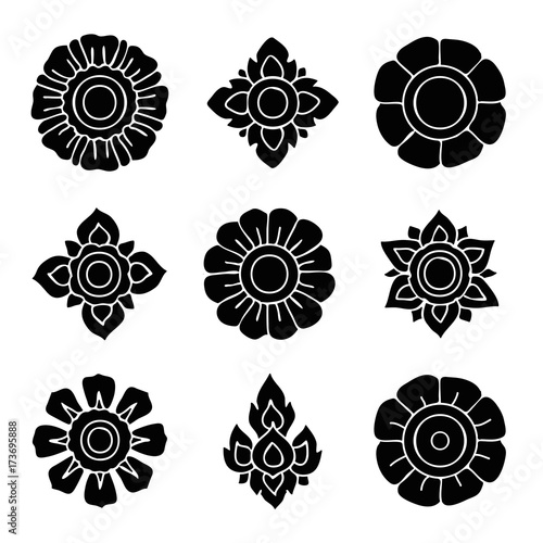 Floral thai vector set
