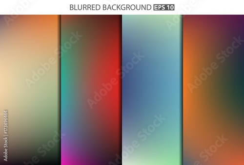Abstract Creative concept vector multicolored blurred background set. For Web and Mobile Applications, art illustration template design, business infographic and social media, modern decoration