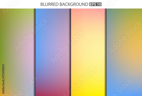 Abstract Creative concept vector multicolored blurred background set. For Web and Mobile Applications, art illustration template design, business infographic and social media, modern decoration