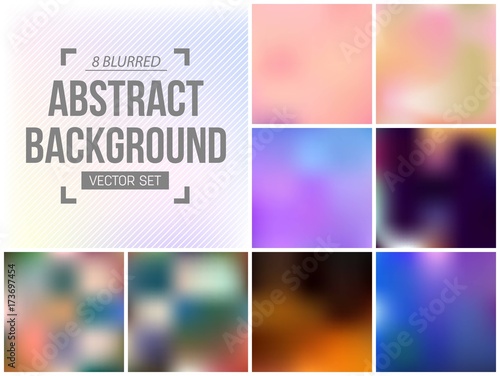 Abstract Creative concept vector multicolored blurred background set. For Web and Mobile Applications  art illustration template design  business infographic and social media  modern decoration