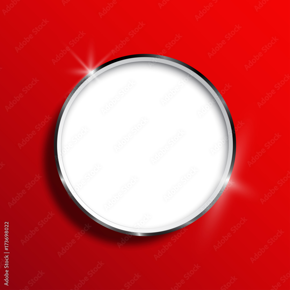 White saucer on a red background. Vector illustration White saucer on a red background. Vector illustration