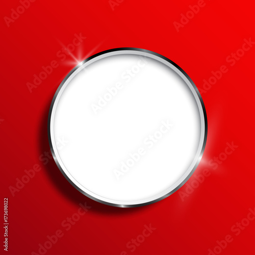 White saucer on a red background. Vector illustration