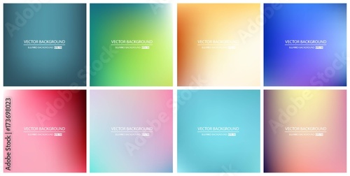 Abstract Creative concept vector multicolored blurred background set. For Web and Mobile Applications, art illustration template design, business infographic and social media, modern decoration