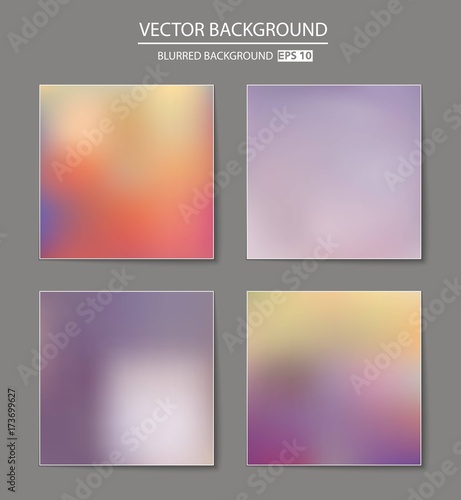Abstract Creative concept vector multicolored blurred background set. For Web and Mobile Applications, art illustration template design, business infographic and social media, modern decoration
