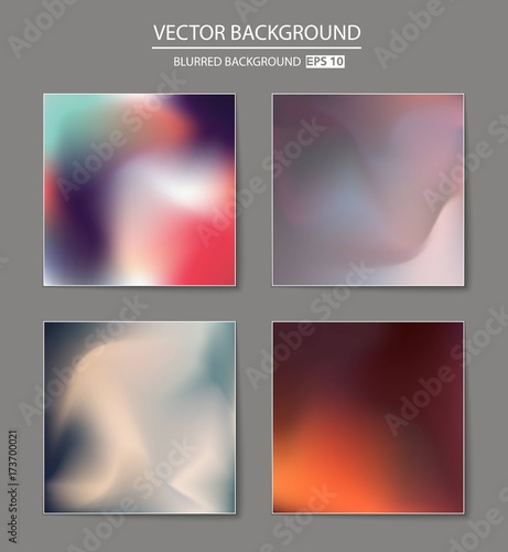 Abstract Creative concept vector multicolored blurred background set. For Web and Mobile Applications, art illustration template design, business infographic and social media, modern decoration
