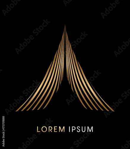 Triangle pyramid mountain, Abstract building graphic vector