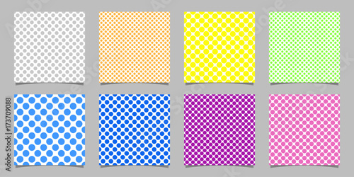 Color seamless polka dot pattern background template set - vector graphics from circles on white background