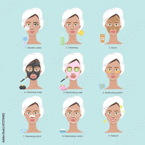 Cleaning face for women.