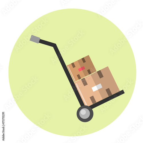Parcel trolley icon.