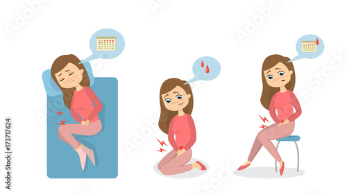 Menstrual pain illustration.