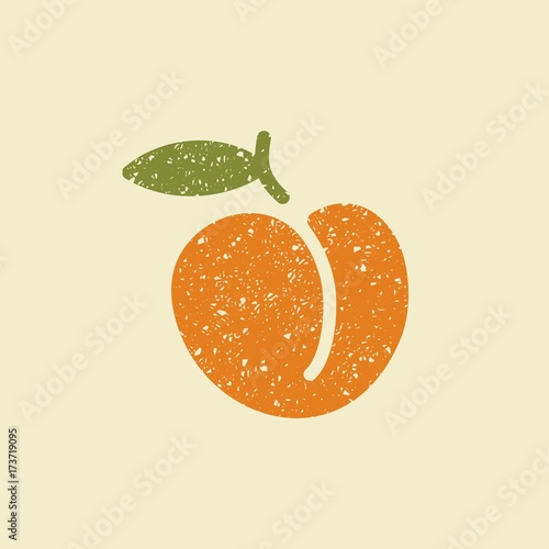 Isolated stylized icon of a peach