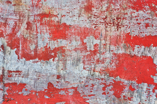 Very damaged old metal texture with traces of paint © Anton