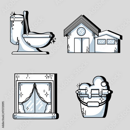 set clean house equipment and domestic service