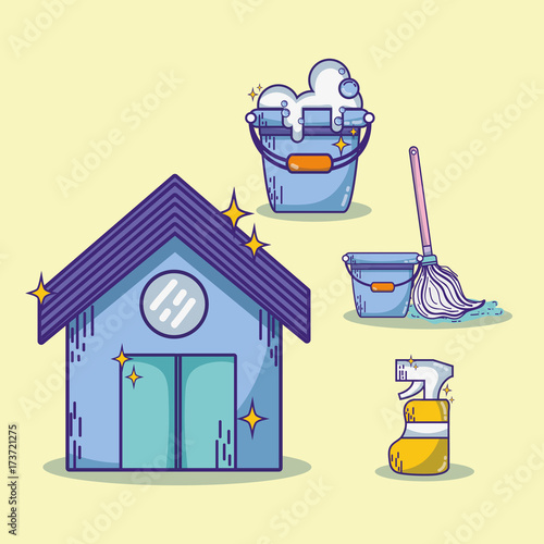 set clean house equipment and domestic service