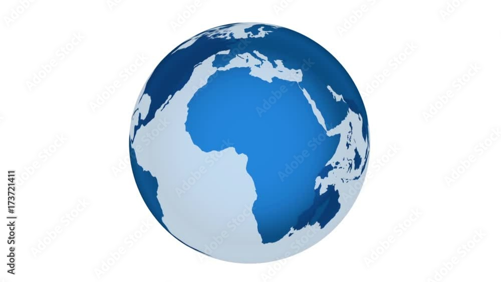 rotating earth and white background, seamless loop. 3d render rotating earth and white background, seamless loop. 3d render