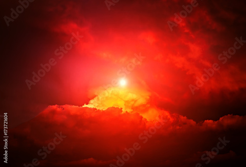 Red Sunlight and Clouds
