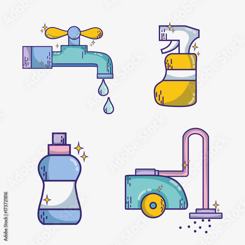set clean house equipment and domestic service
