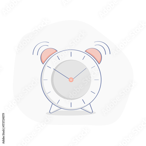Alarm Clock, vector isolated icon on white background, concept of deadline, reminder, time management, limited offer