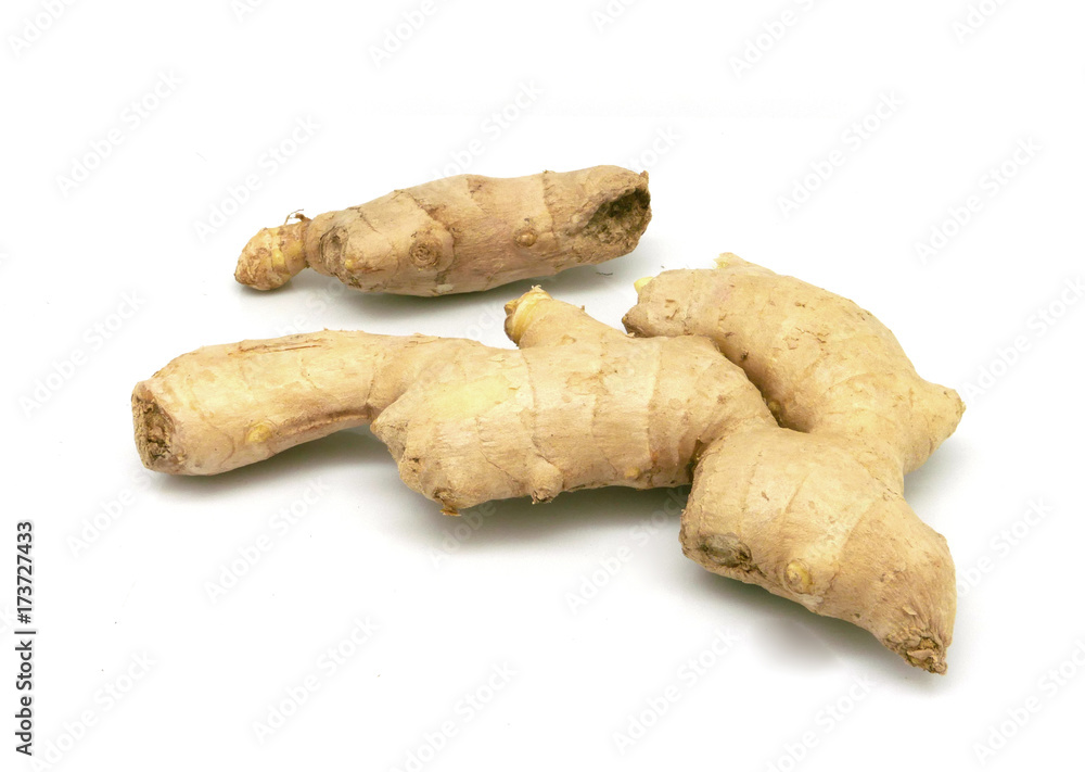 Isolated raw brown ginger on white background Isolated raw brown ginger on white background