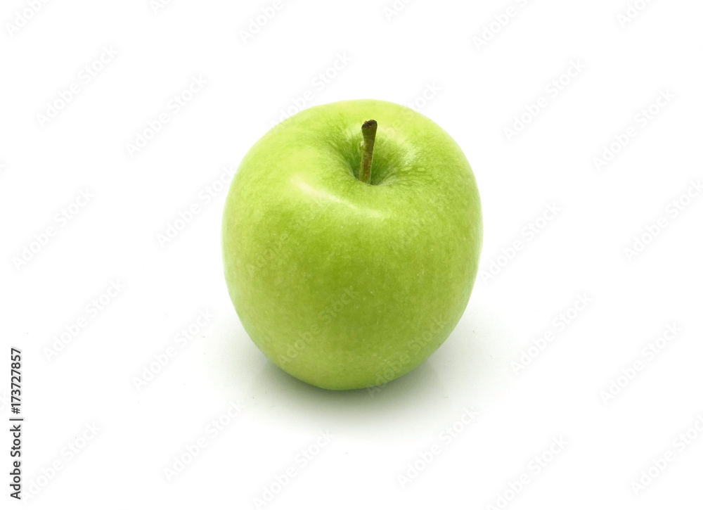 Isolated one green fruit apples